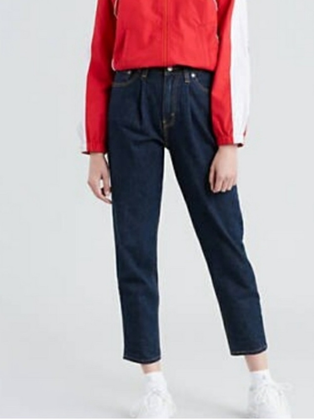 LEVI'S PREMIUM Dark Wash Denim Mom Jeans